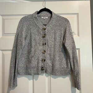 Madewell Heather Gray Button-Up Cardigan